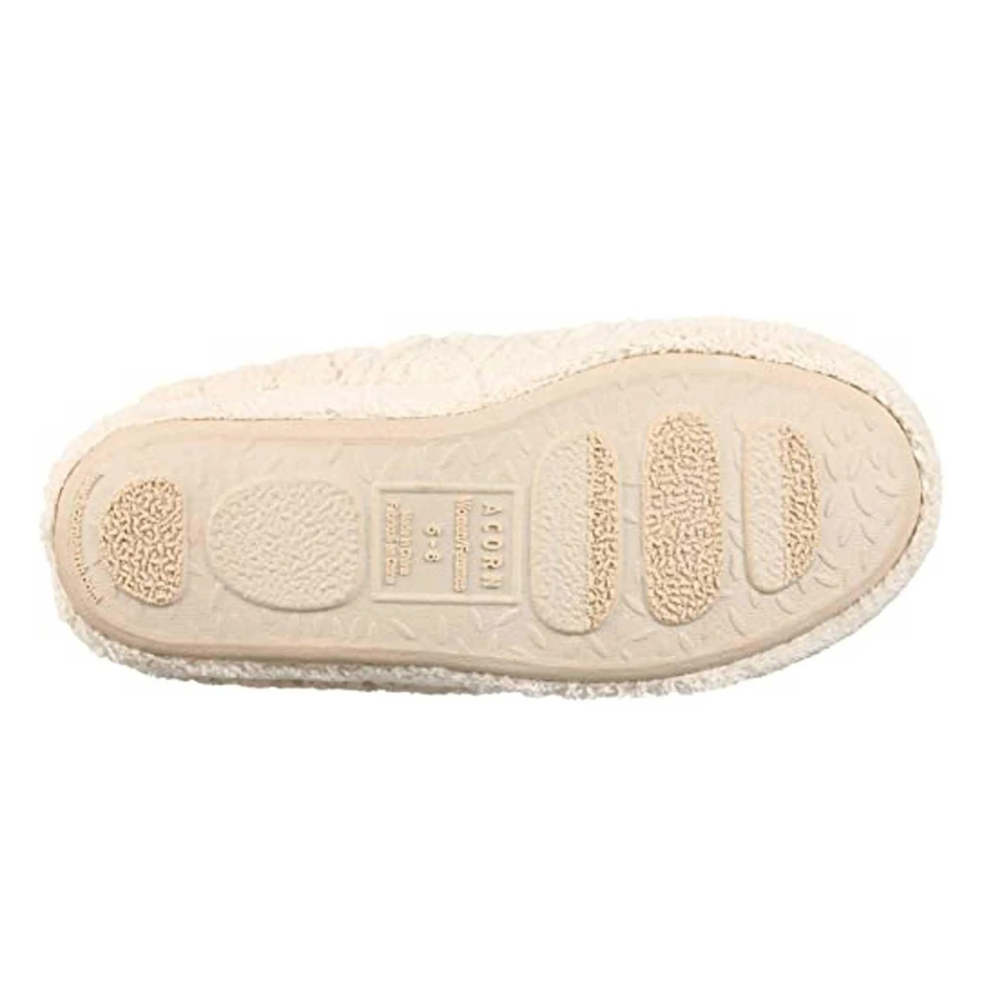 Acorn Women's Spa Slippers - Terry Adjustable Wrap, Natural, Medium | A10631-AAH-M