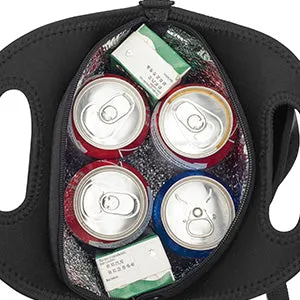Black Insulated Lunch Bag Tote – Thick, Durable Neoprene Lunch Bags with Double-Layer Insulation & Insulated Bottle Holder