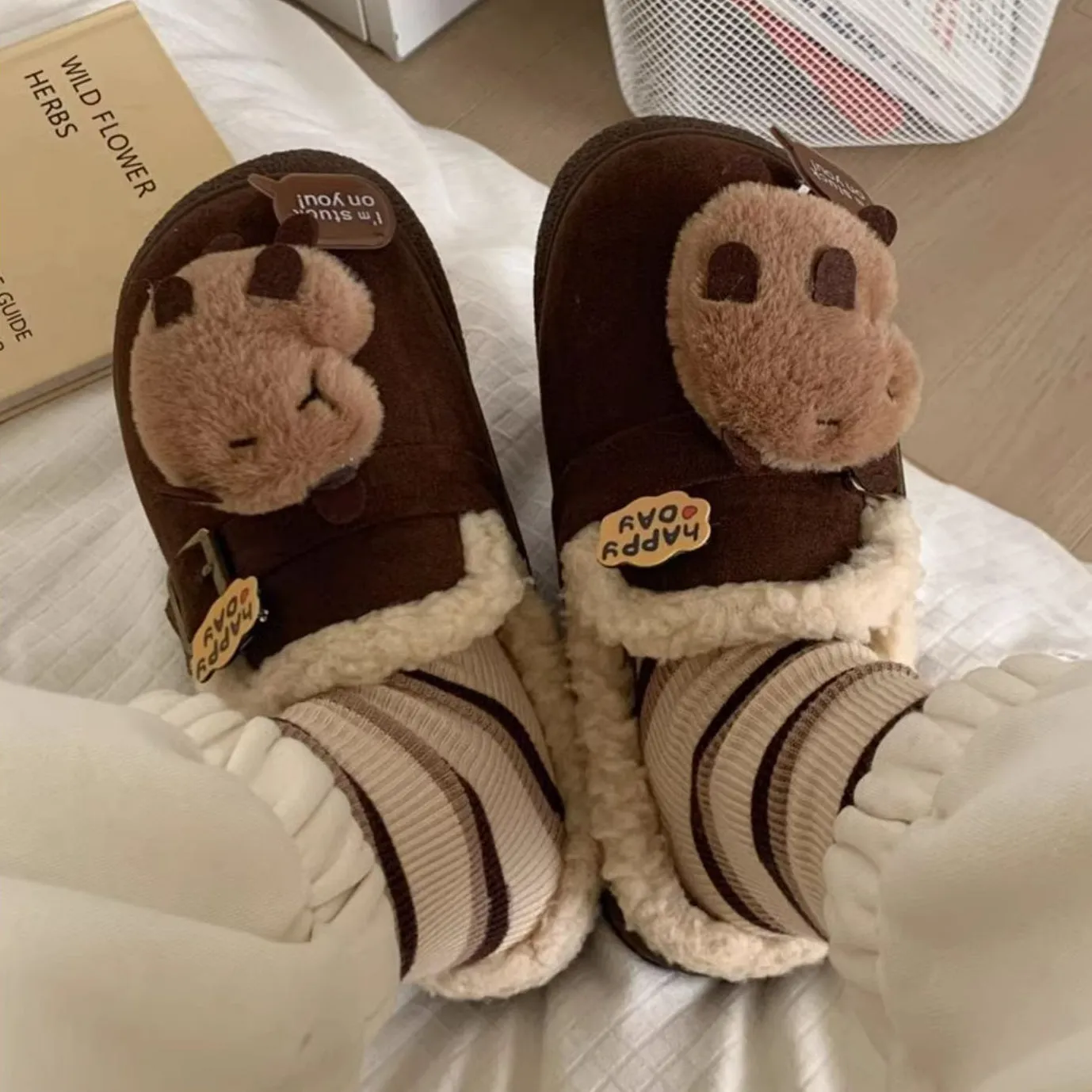 Capybara Fleece Slippers