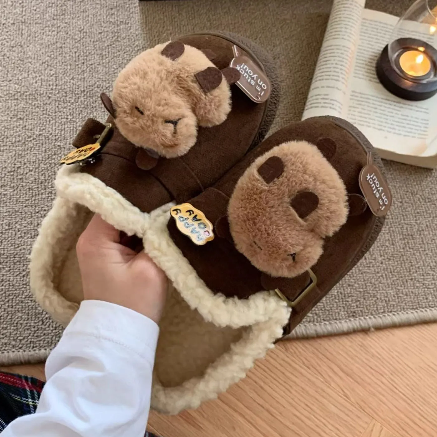 Capybara Fleece Slippers