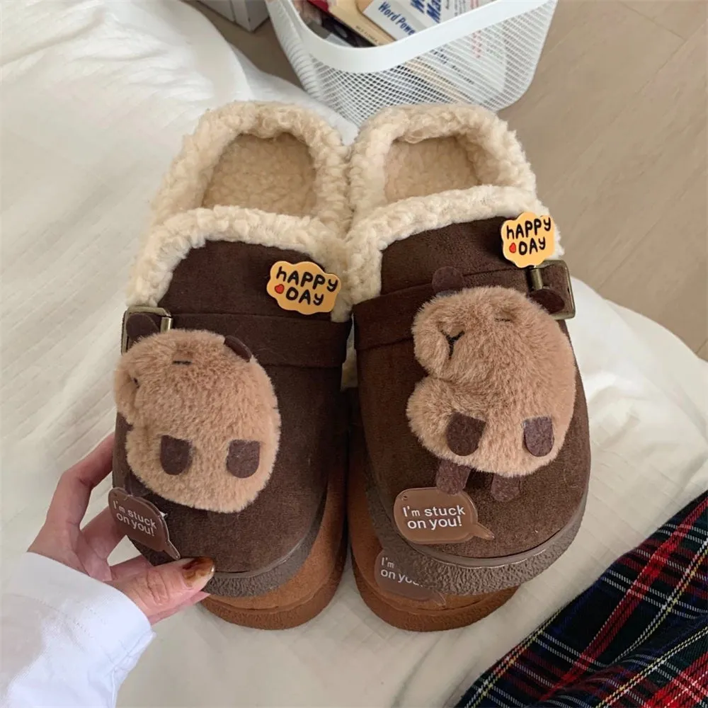 Capybara Fleece Slippers