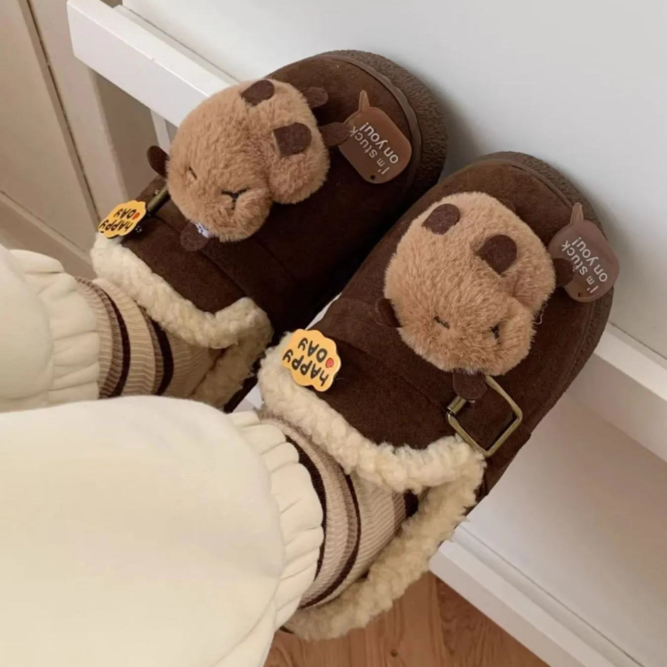 Capybara Fleece Slippers
