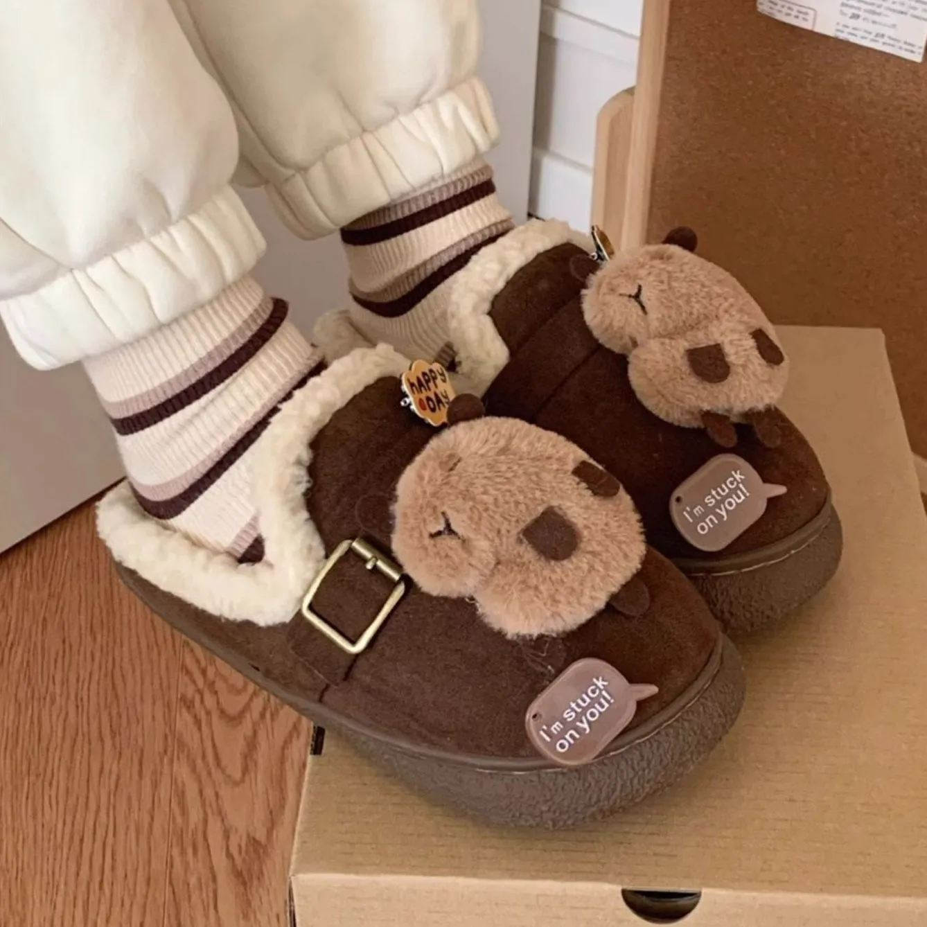 Capybara Fleece Slippers