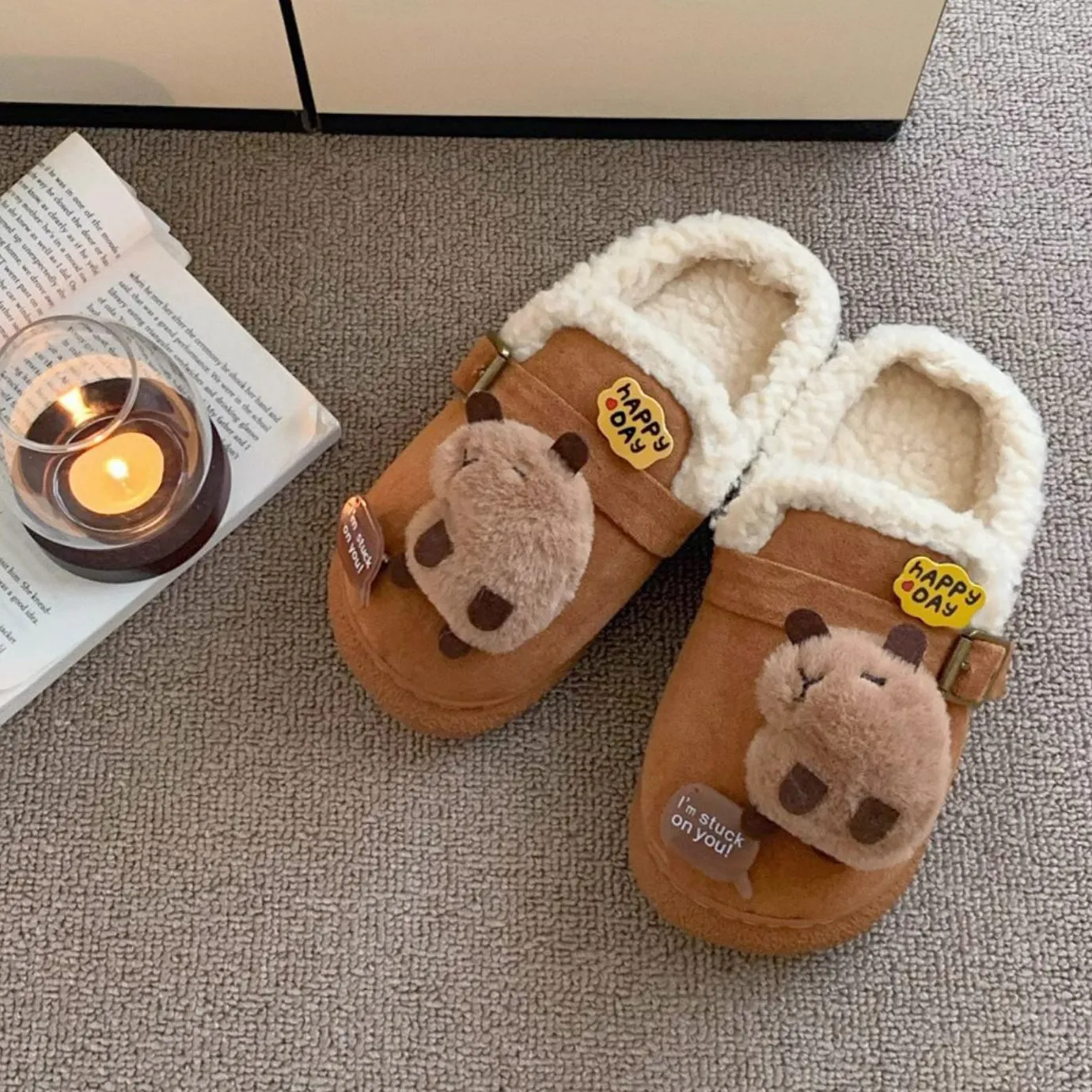 Capybara Fleece Slippers