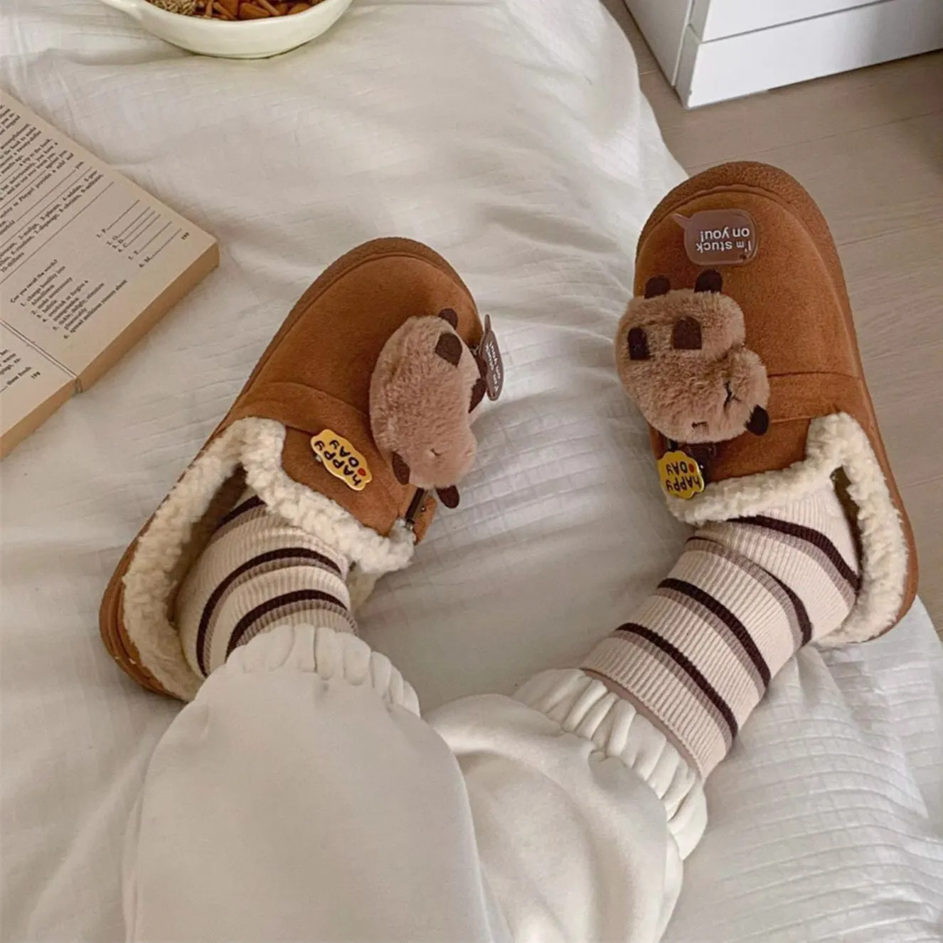 Capybara Fleece Slippers