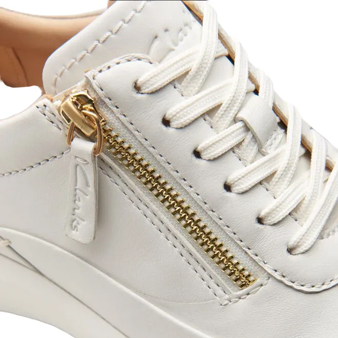 Clarks scarpa casual da donna Tivoli Zip 176650 D bianco sporco