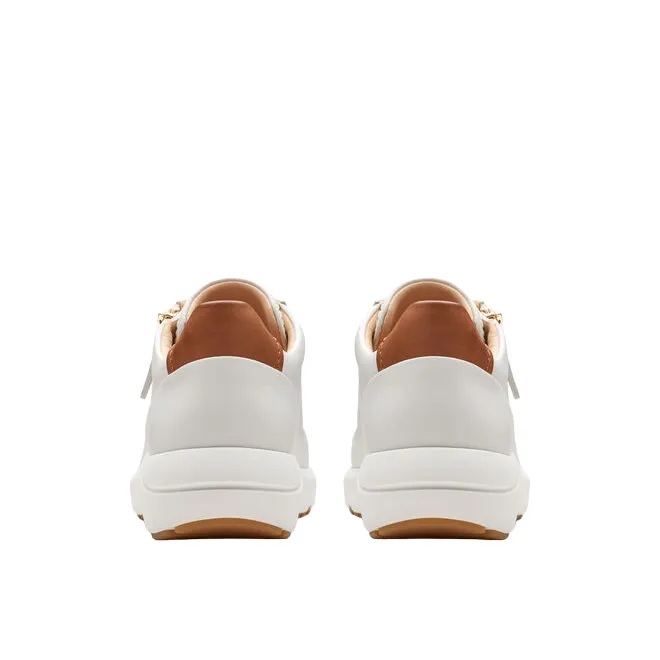 Clarks scarpa casual da donna Tivoli Zip 176650 D bianco sporco