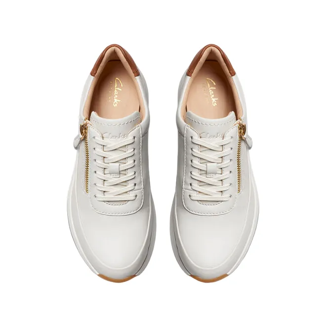 Clarks scarpa casual da donna Tivoli Zip 176650 D bianco sporco