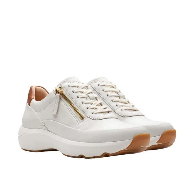 Clarks scarpa casual da donna Tivoli Zip 176650 D bianco sporco