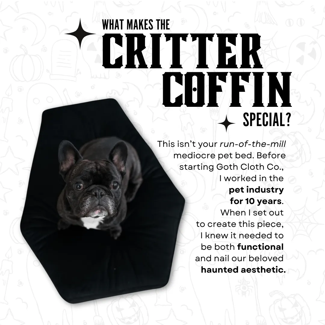 Critter Coffin - Coffin Shaped Memory Foam Pet Bed for Dogs & Cats