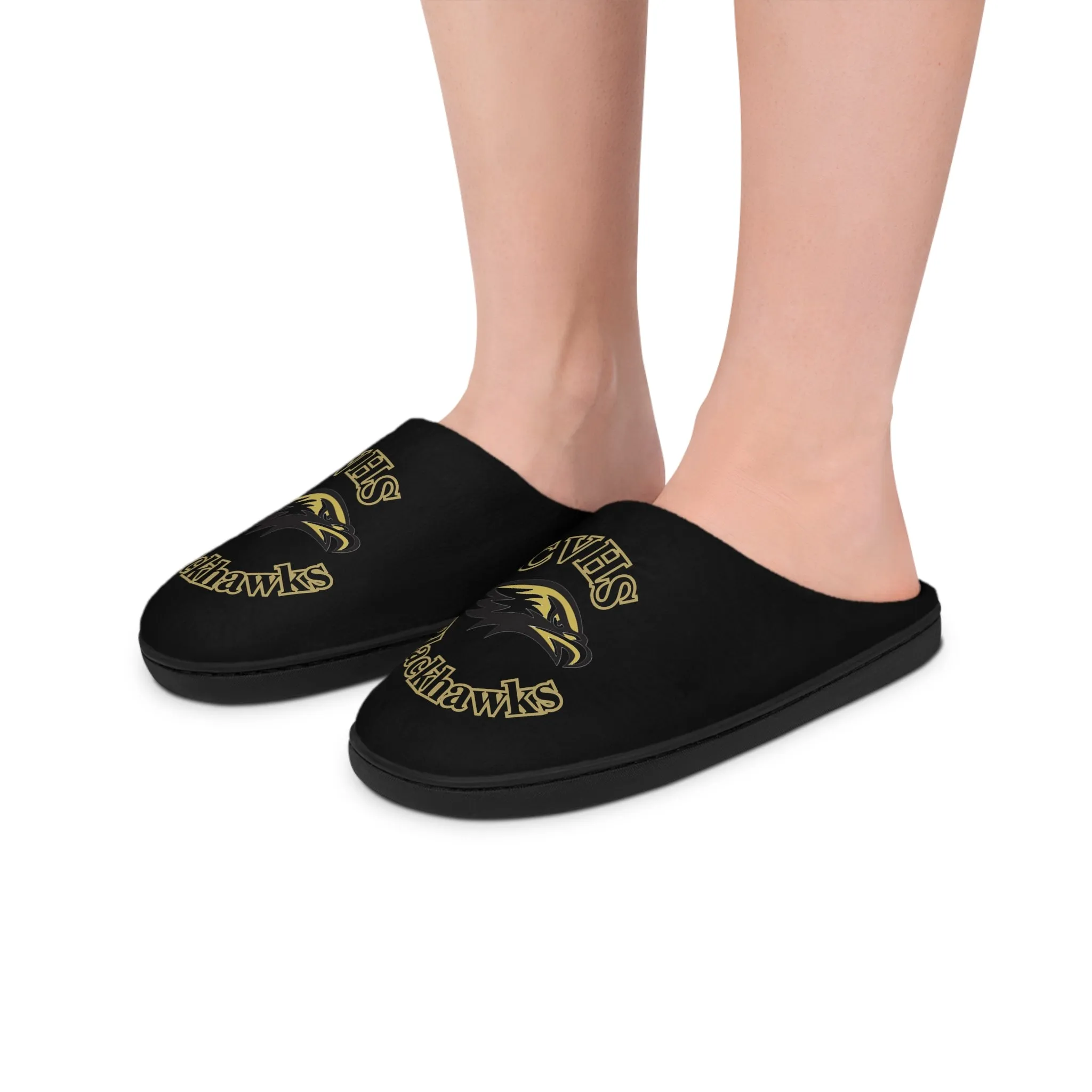 CVHS Blackhawk Circle Logo Men's Soft Flannel Fleece Indoor Slippers