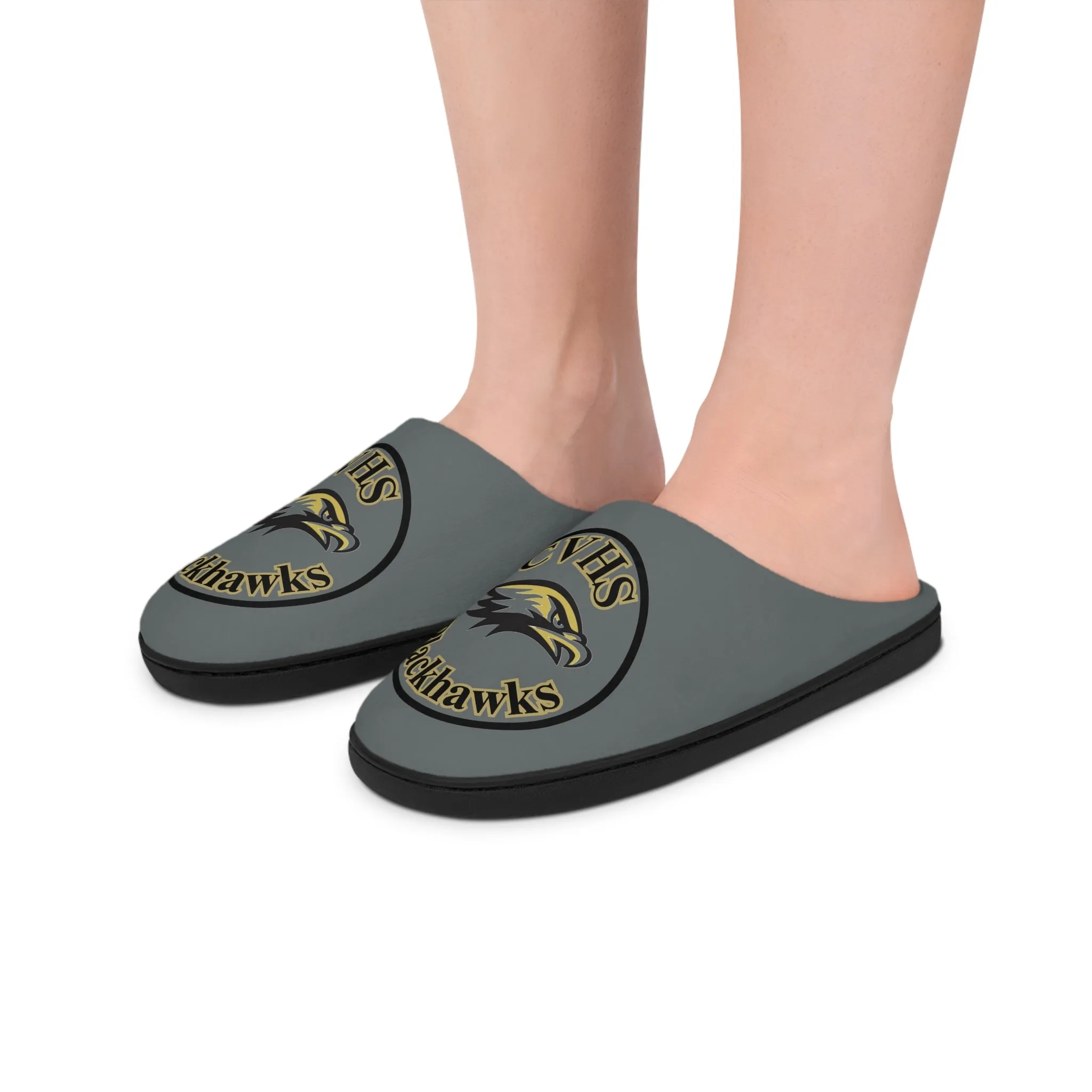 CVHS Blackhawk Circle Logo Men's Soft Flannel Fleece Indoor Slippers