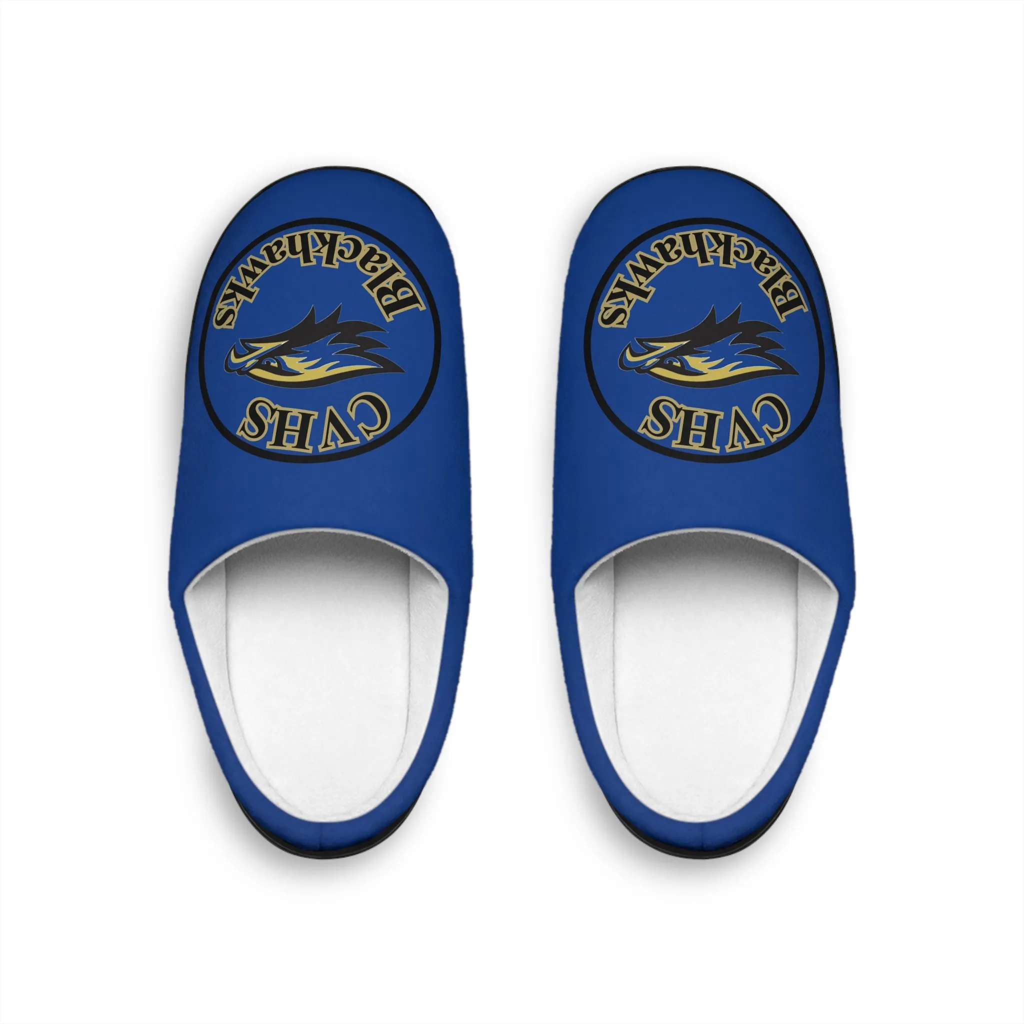 CVHS Blackhawk Circle Logo Men's Soft Flannel Fleece Indoor Slippers