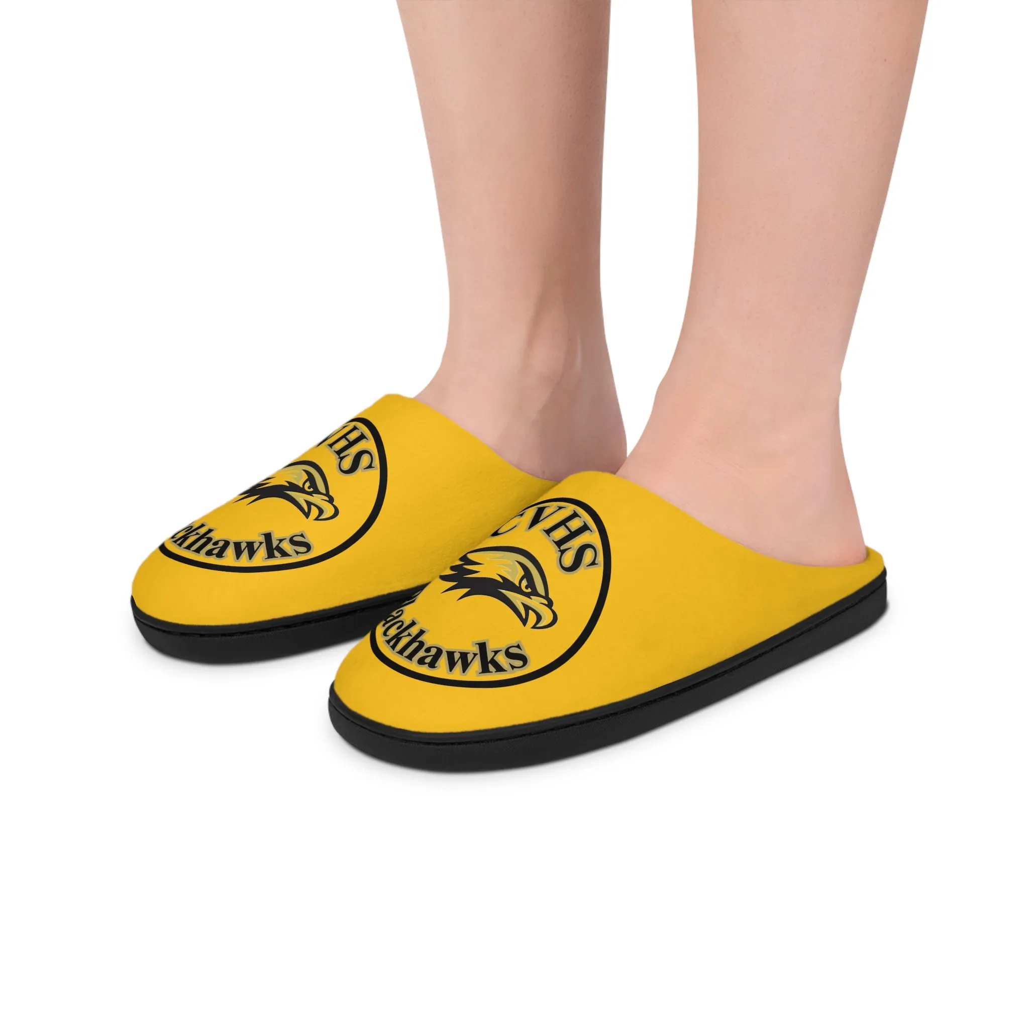 CVHS Blackhawk Circle Logo Men's Soft Flannel Fleece Indoor Slippers