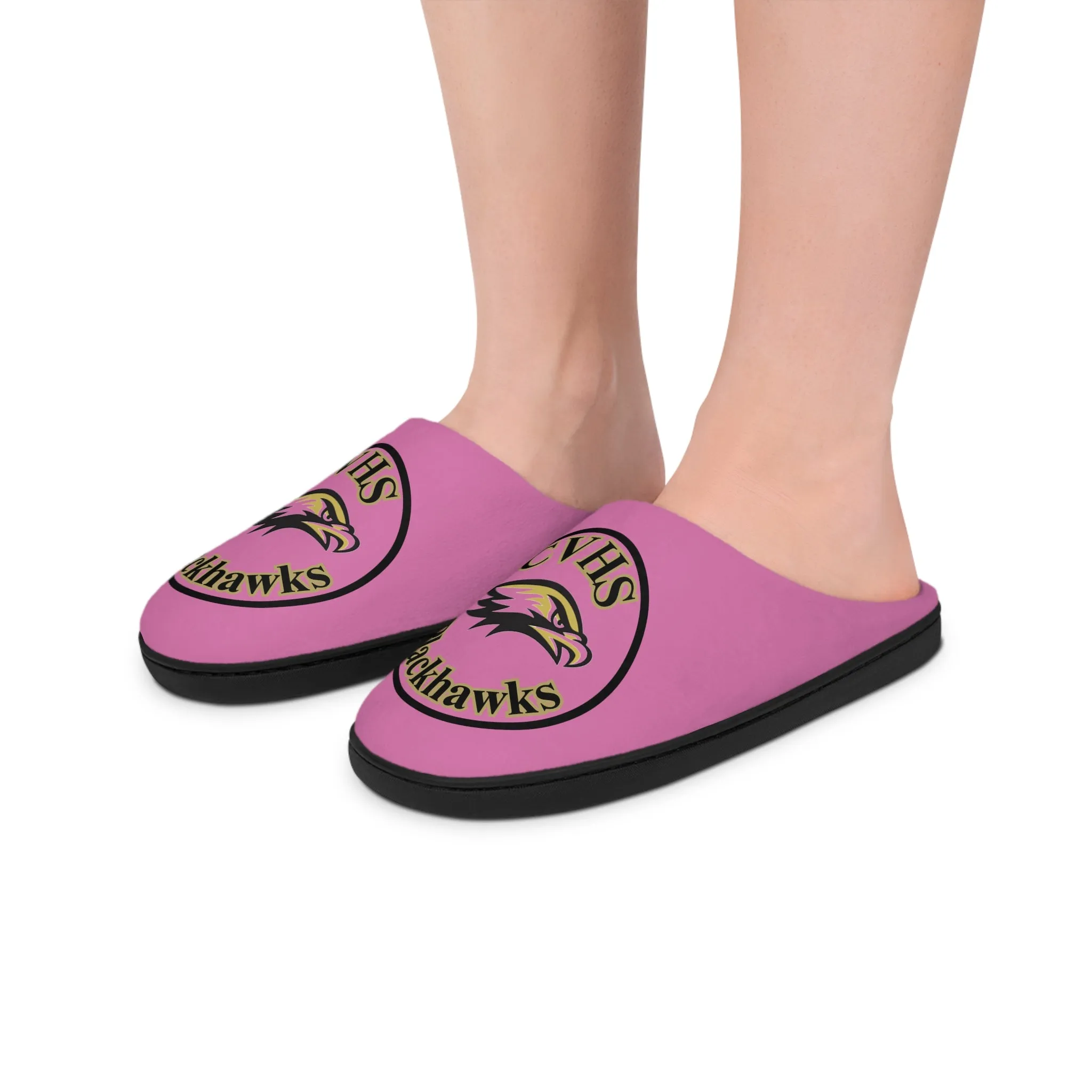 CVHS Blackhawk Circle Logo Women's Soft Flannel Fleece Indoor Slippers