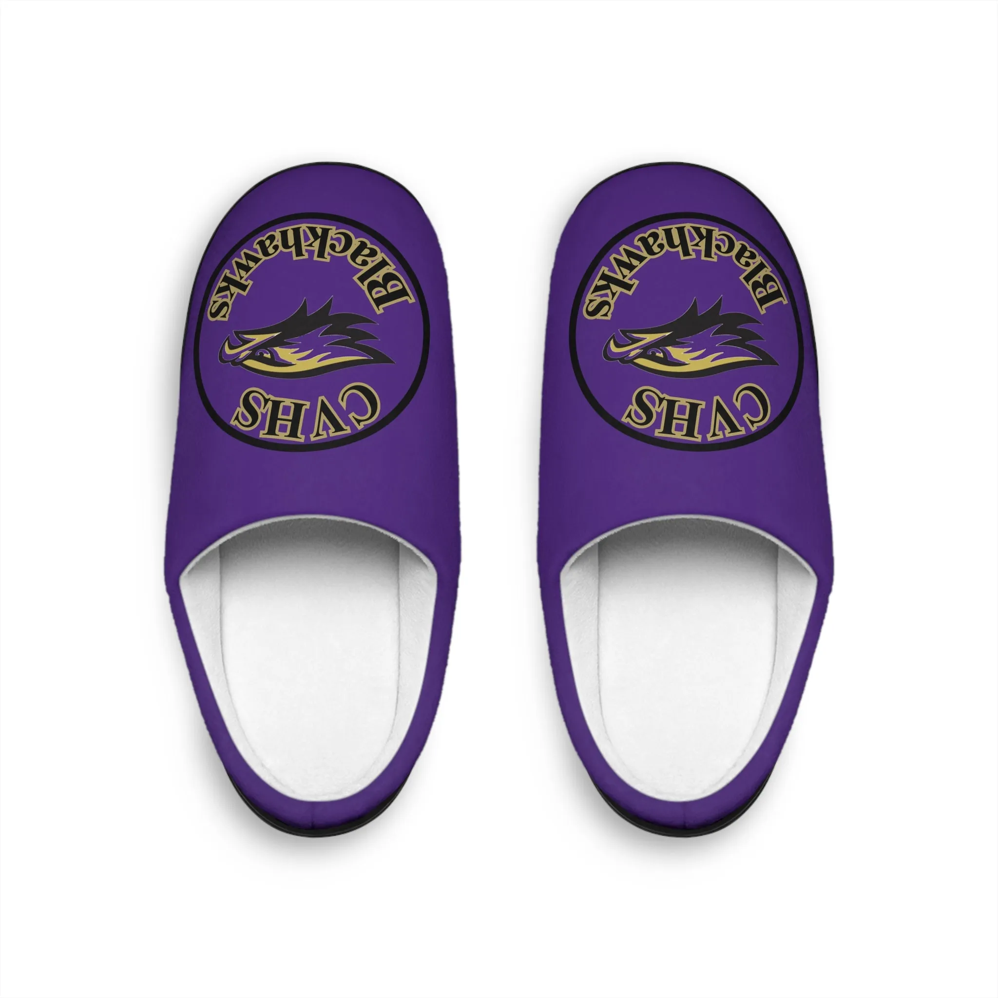 CVHS Blackhawk Circle Logo Women's Soft Flannel Fleece Indoor Slippers