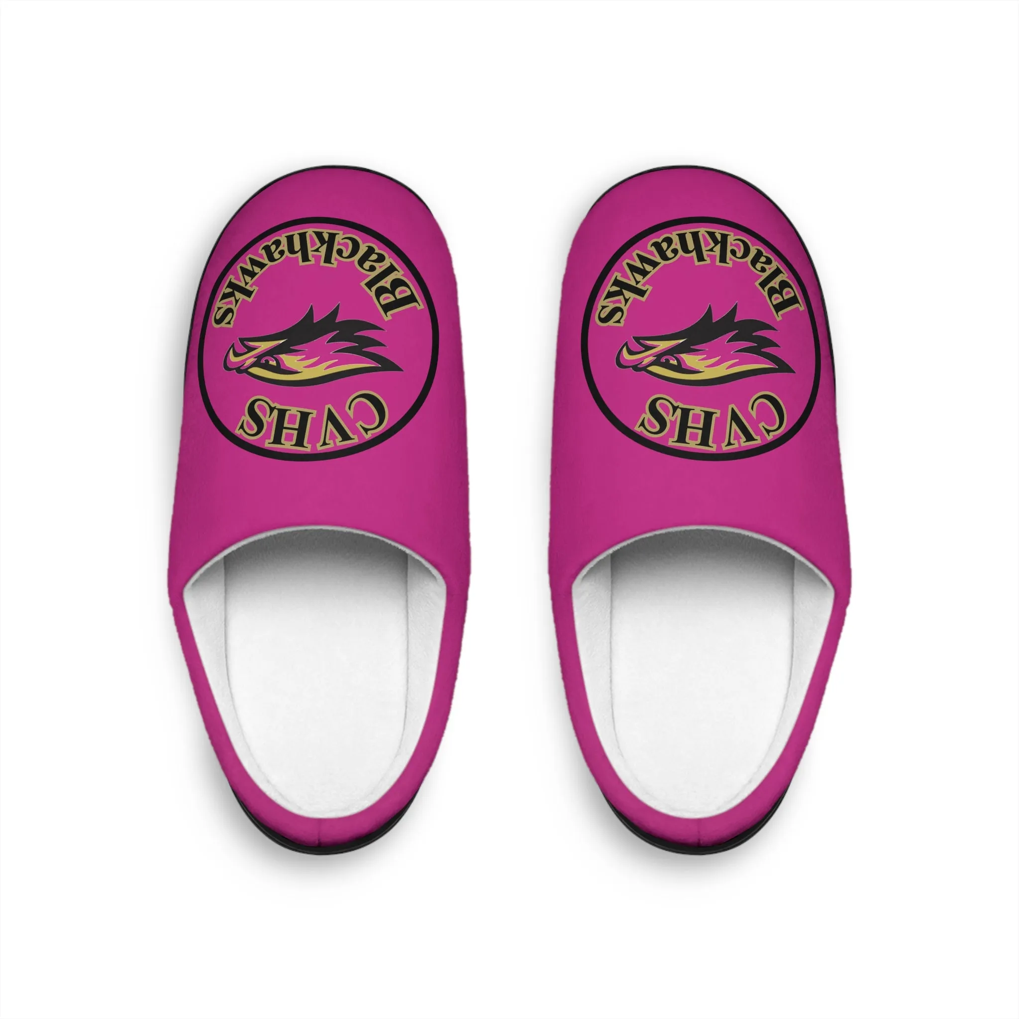 CVHS Blackhawk Circle Logo Women's Soft Flannel Fleece Indoor Slippers