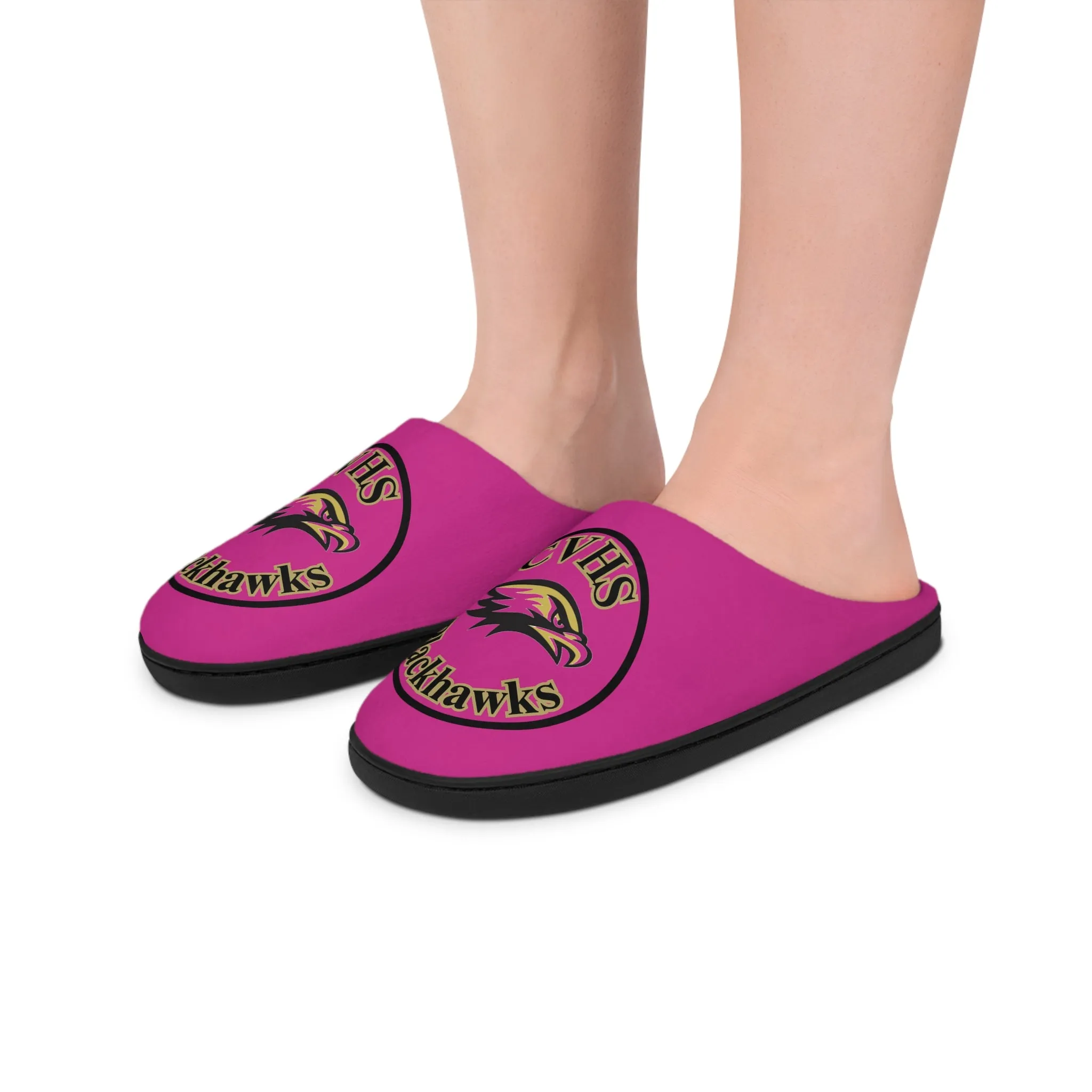 CVHS Blackhawk Circle Logo Women's Soft Flannel Fleece Indoor Slippers