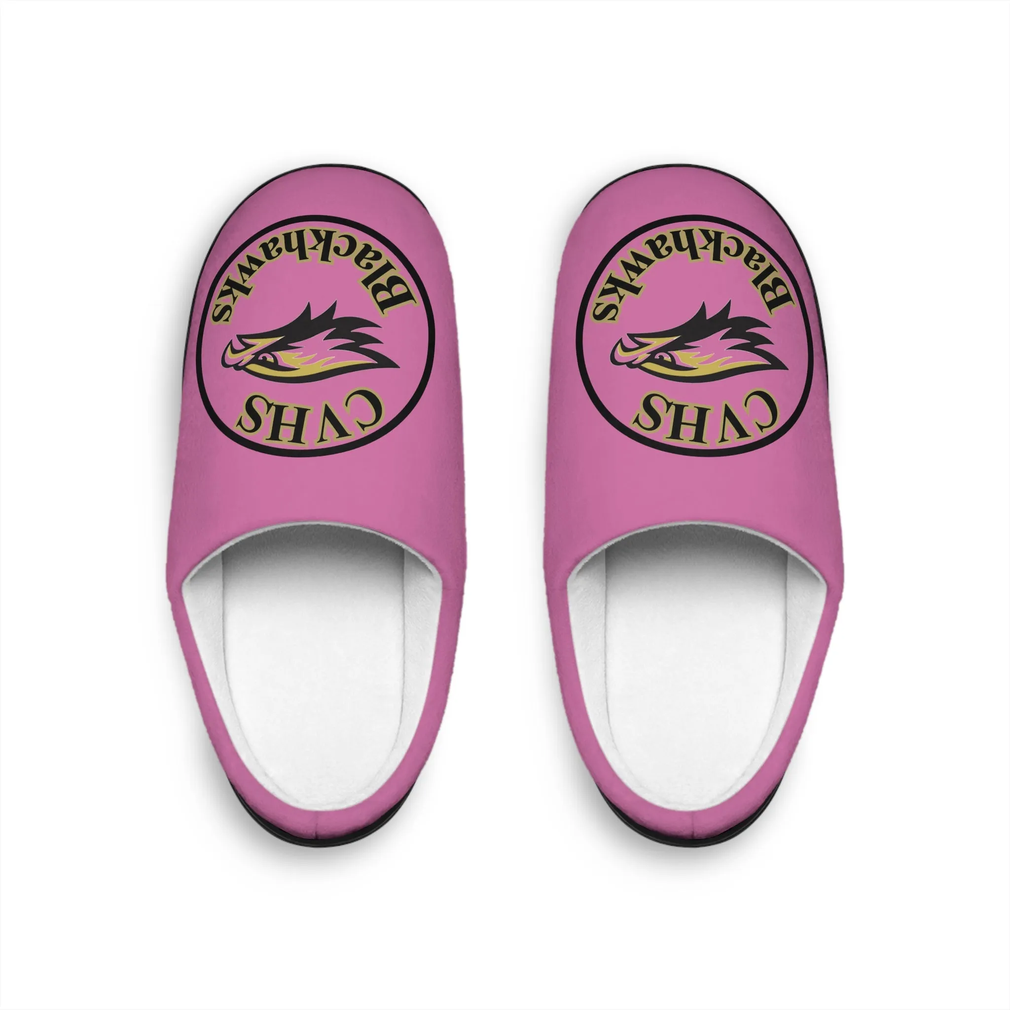 CVHS Blackhawk Circle Logo Women's Soft Flannel Fleece Indoor Slippers