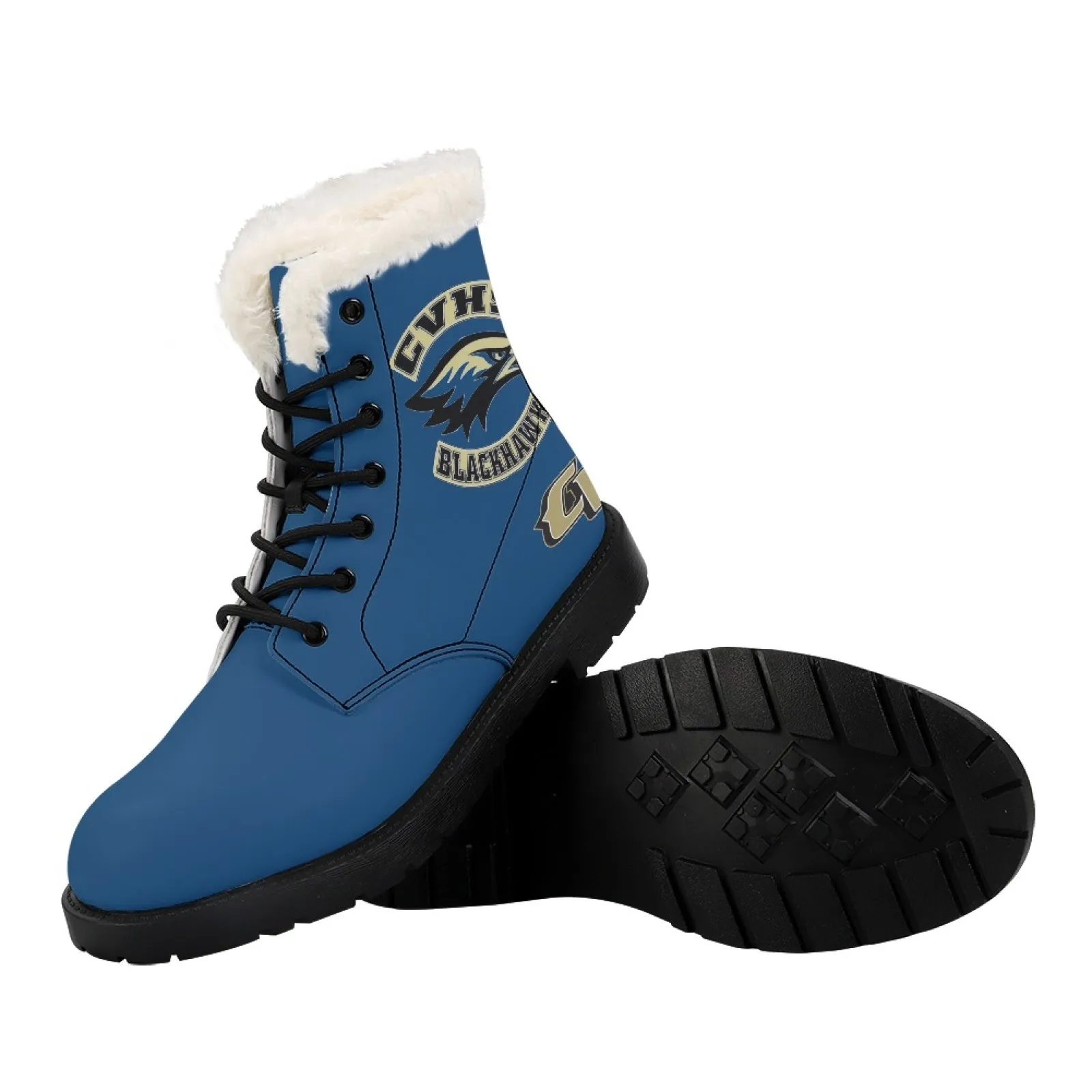 CVHS Seniors Rocker & 2025 Logo Women's Fur Top Combat Style Boots