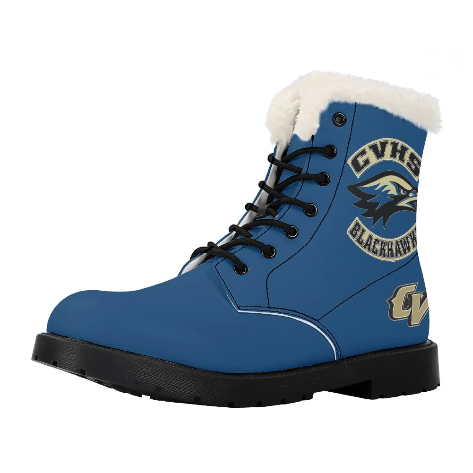 CVHS Seniors Rocker & 2025 Logo Women's Fur Top Combat Style Boots