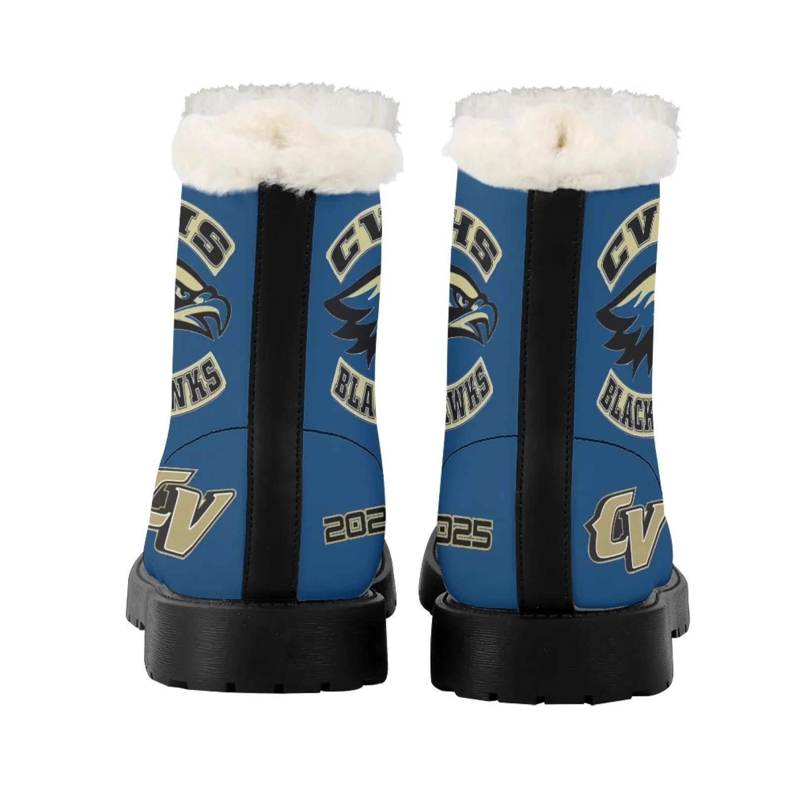 CVHS Seniors Rocker & 2025 Logo Women's Fur Top Combat Style Boots