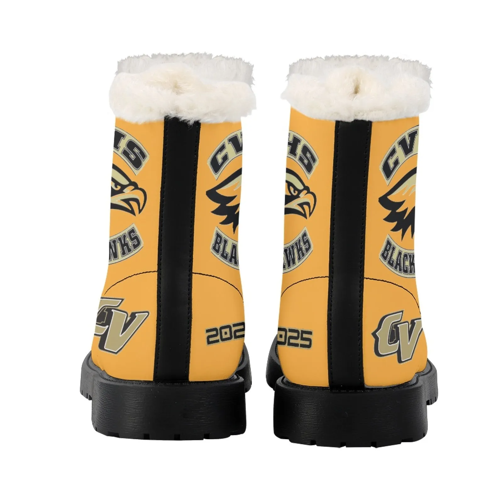 CVHS Seniors Rocker & 2025 Logo Women's Fur Top Combat Style Boots