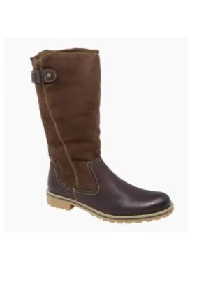 ERIC MICHAELS MARCELLA ZIP UP TALL BOOTS IN BROWN