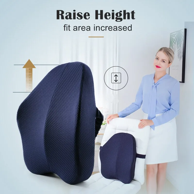Memory Foam Lumbar Support Back Cushion Firm Pillow