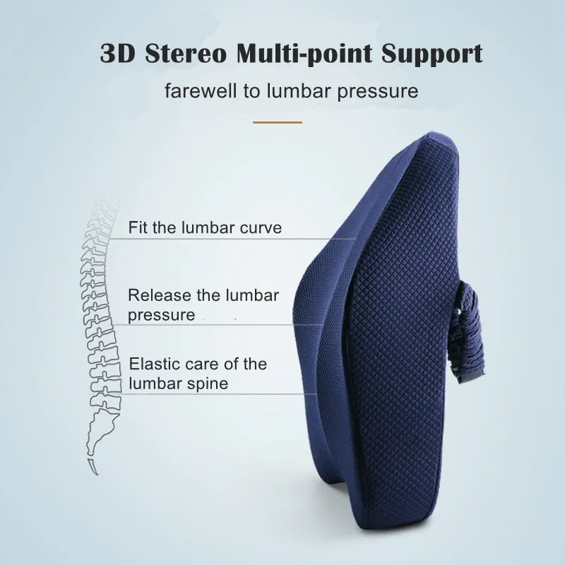 Memory Foam Lumbar Support Back Cushion Firm Pillow