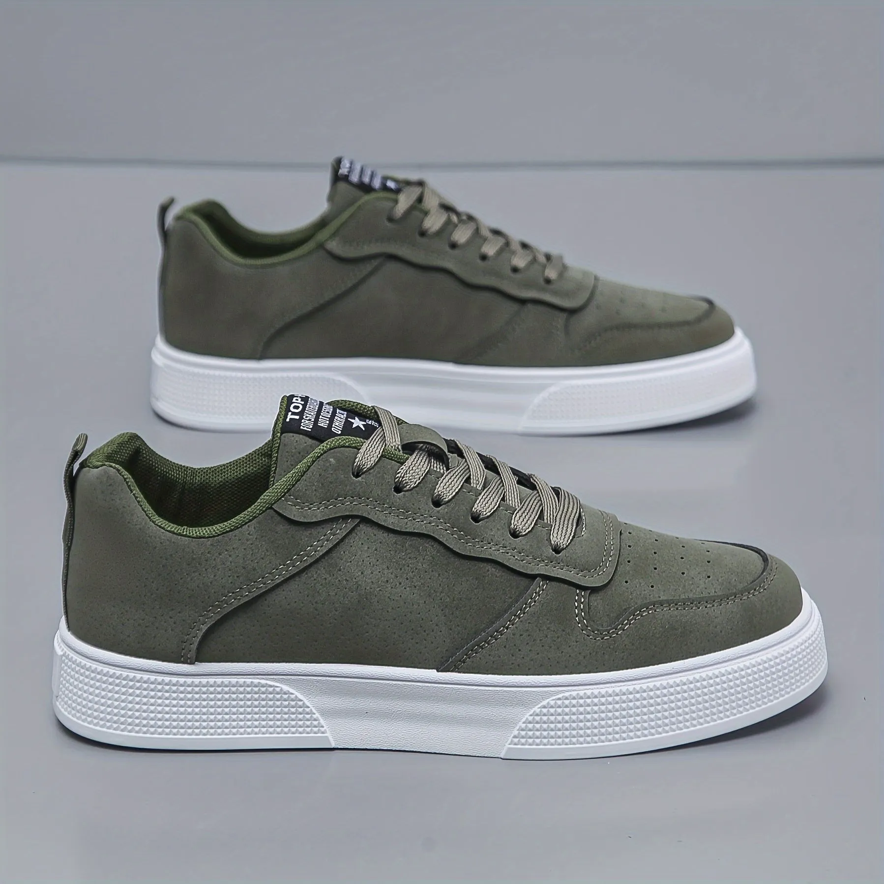 Men's Stylish Casual Suede Low-Top Trainers with Thick Sole | Perfect for Casual Days