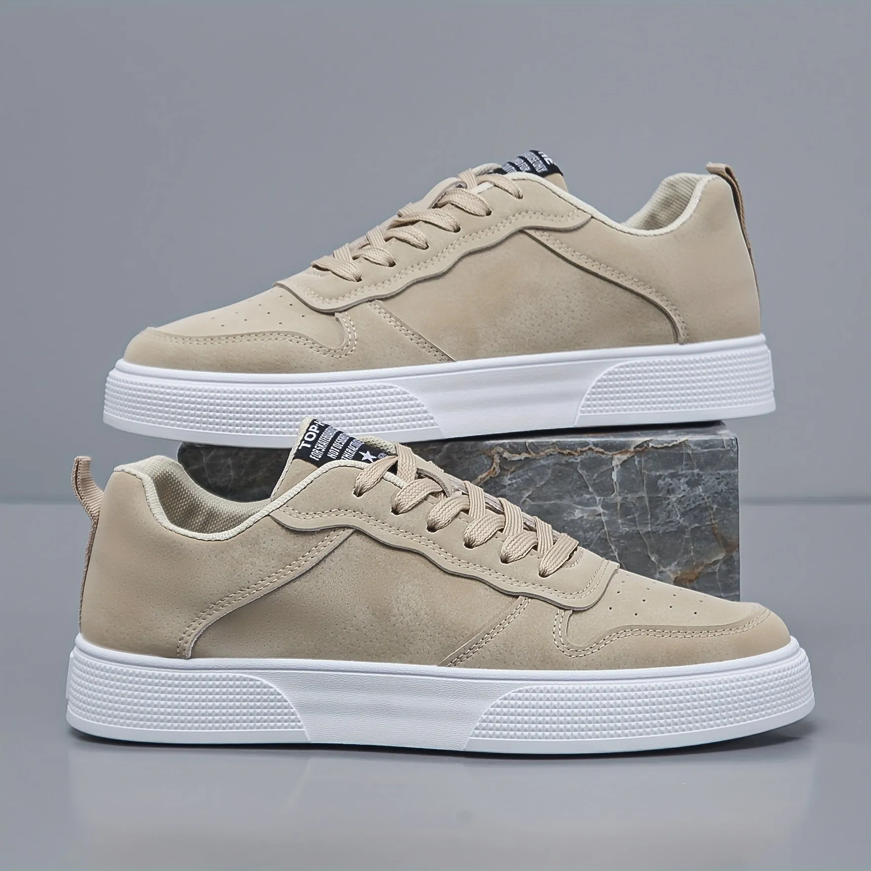 Men's Stylish Casual Suede Low-Top Trainers with Thick Sole | Perfect for Casual Days