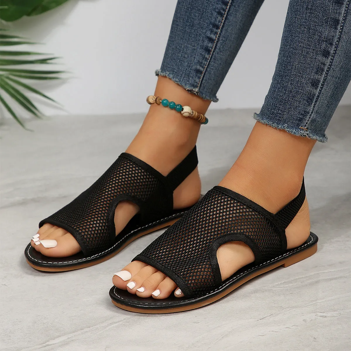 Mesh Sandals Summer Casual Breathable Flat Shoes For Women Men Beach Shoes