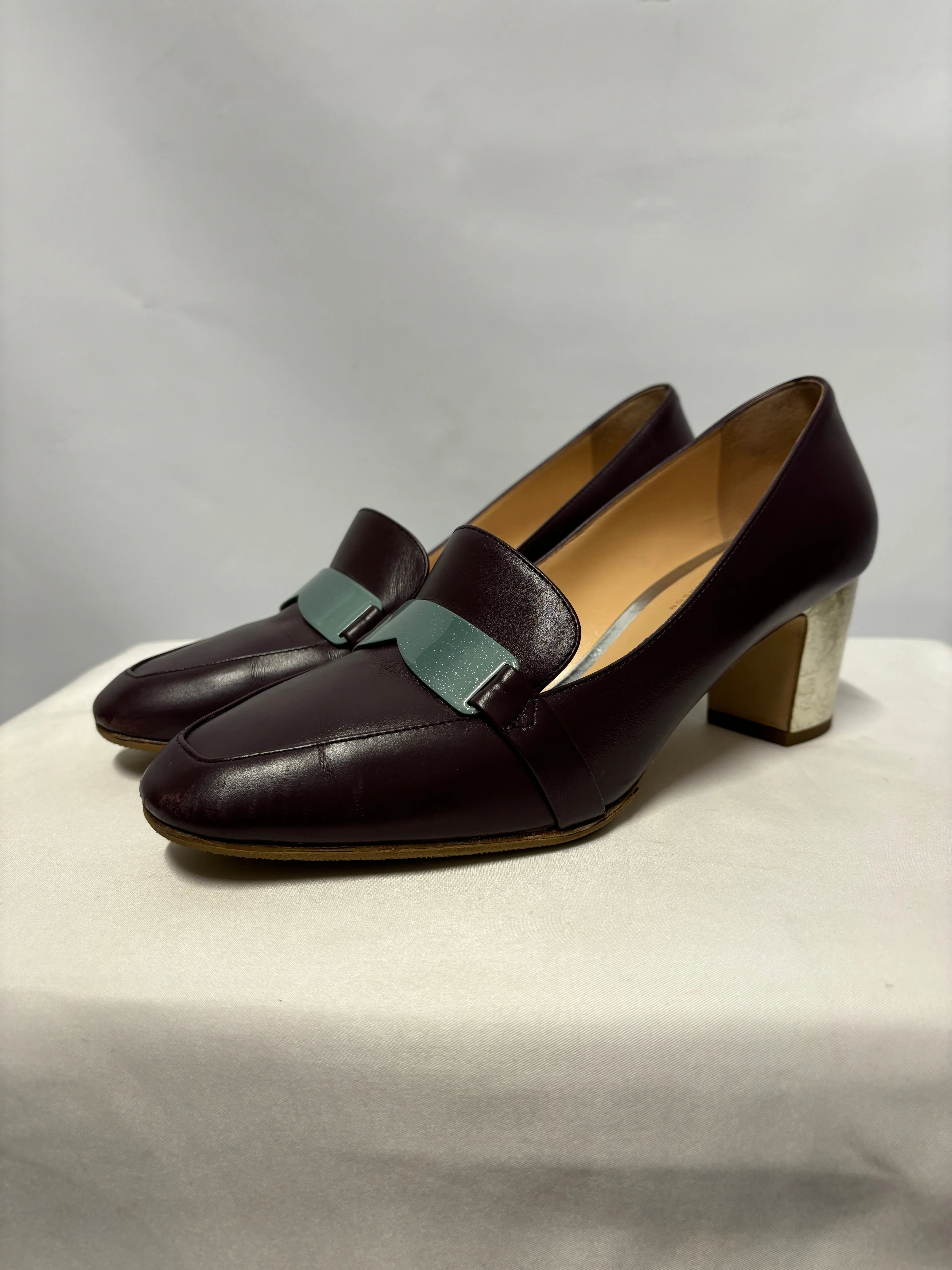 R. Sanderson Purple Sangria Monarch Calf Heels 4.5