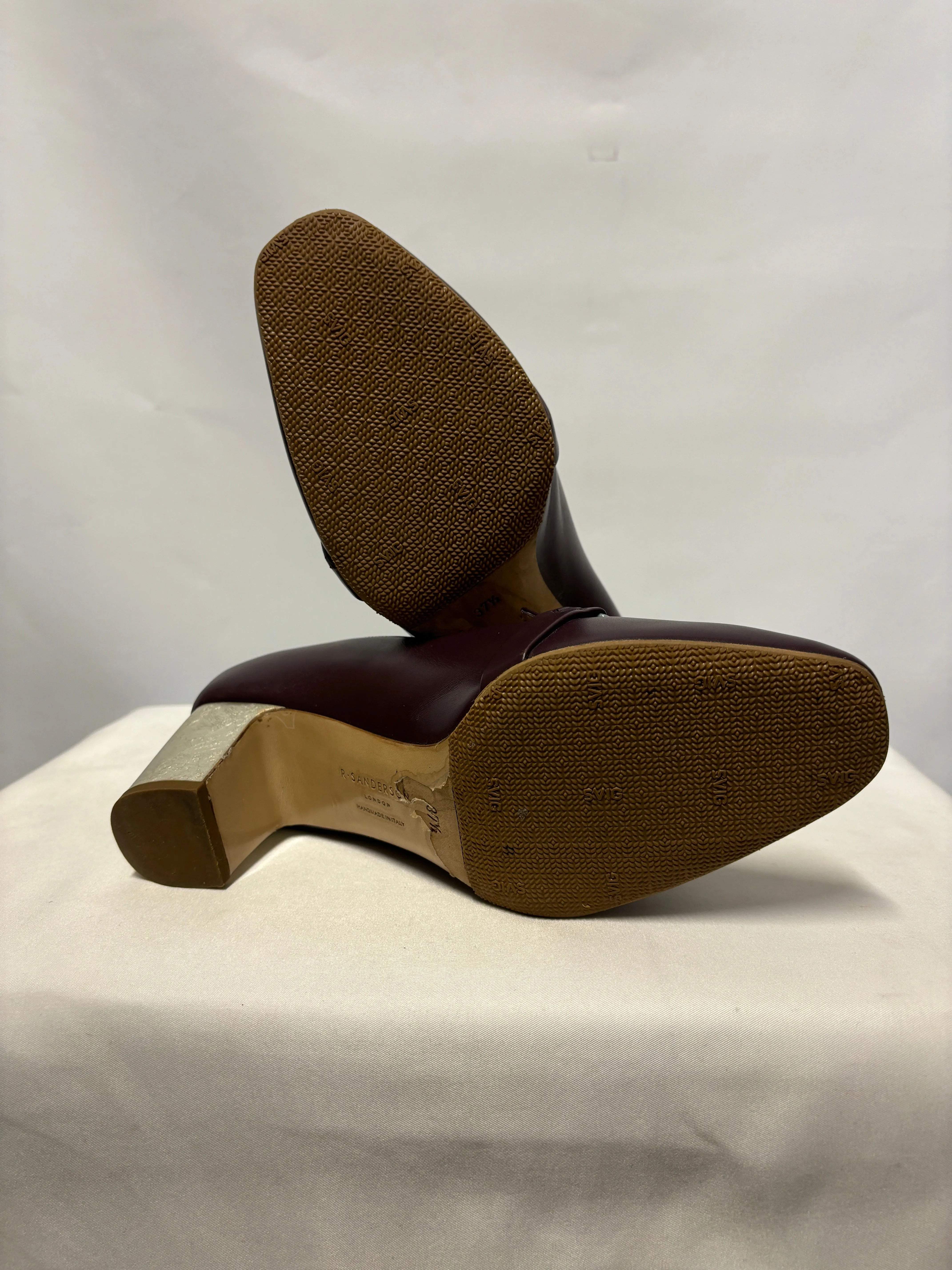 R. Sanderson Purple Sangria Monarch Calf Heels 4.5