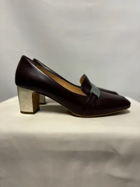 R. Sanderson Purple Sangria Monarch Calf Heels 4.5
