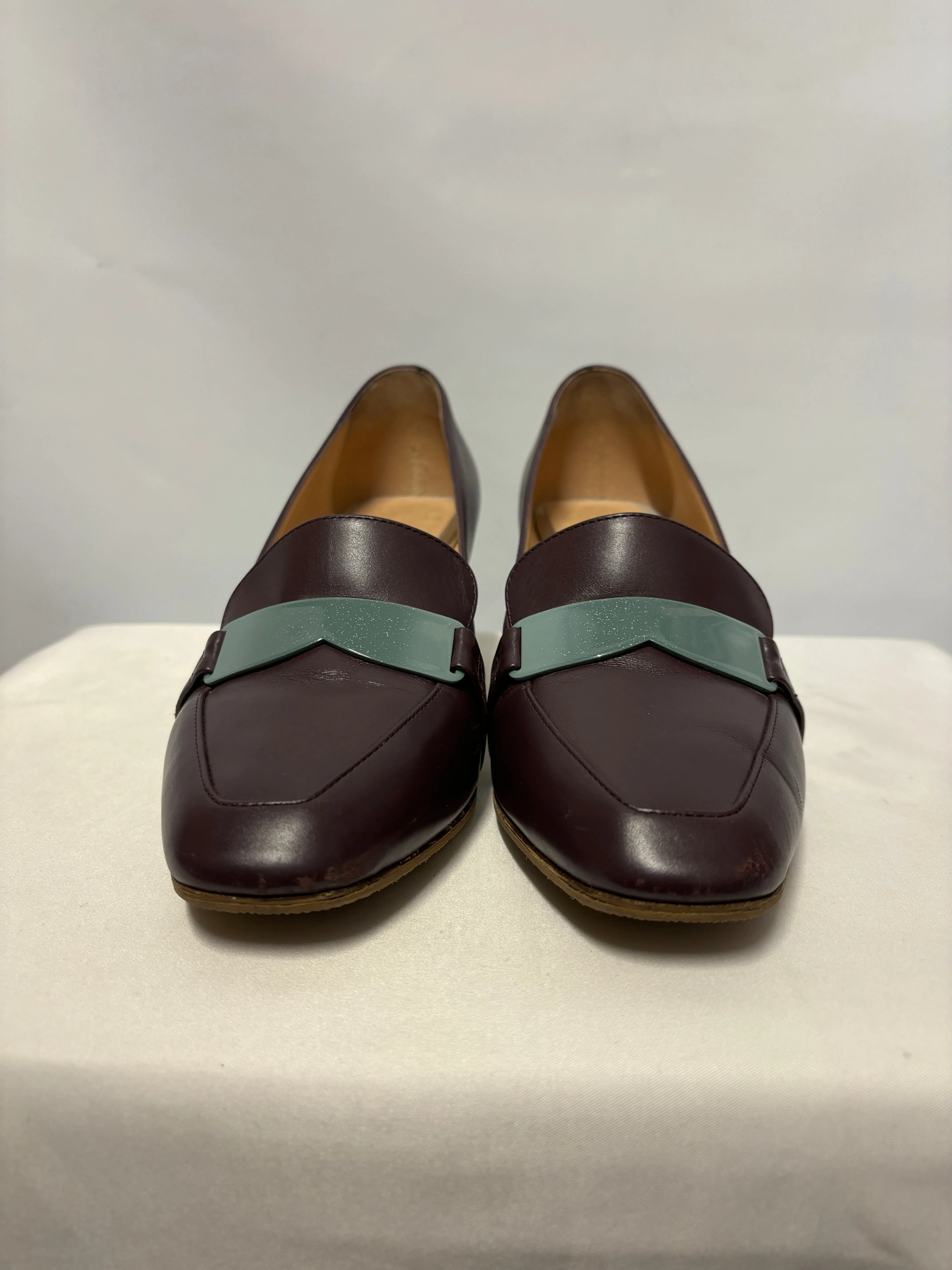 R. Sanderson Purple Sangria Monarch Calf Heels 4.5