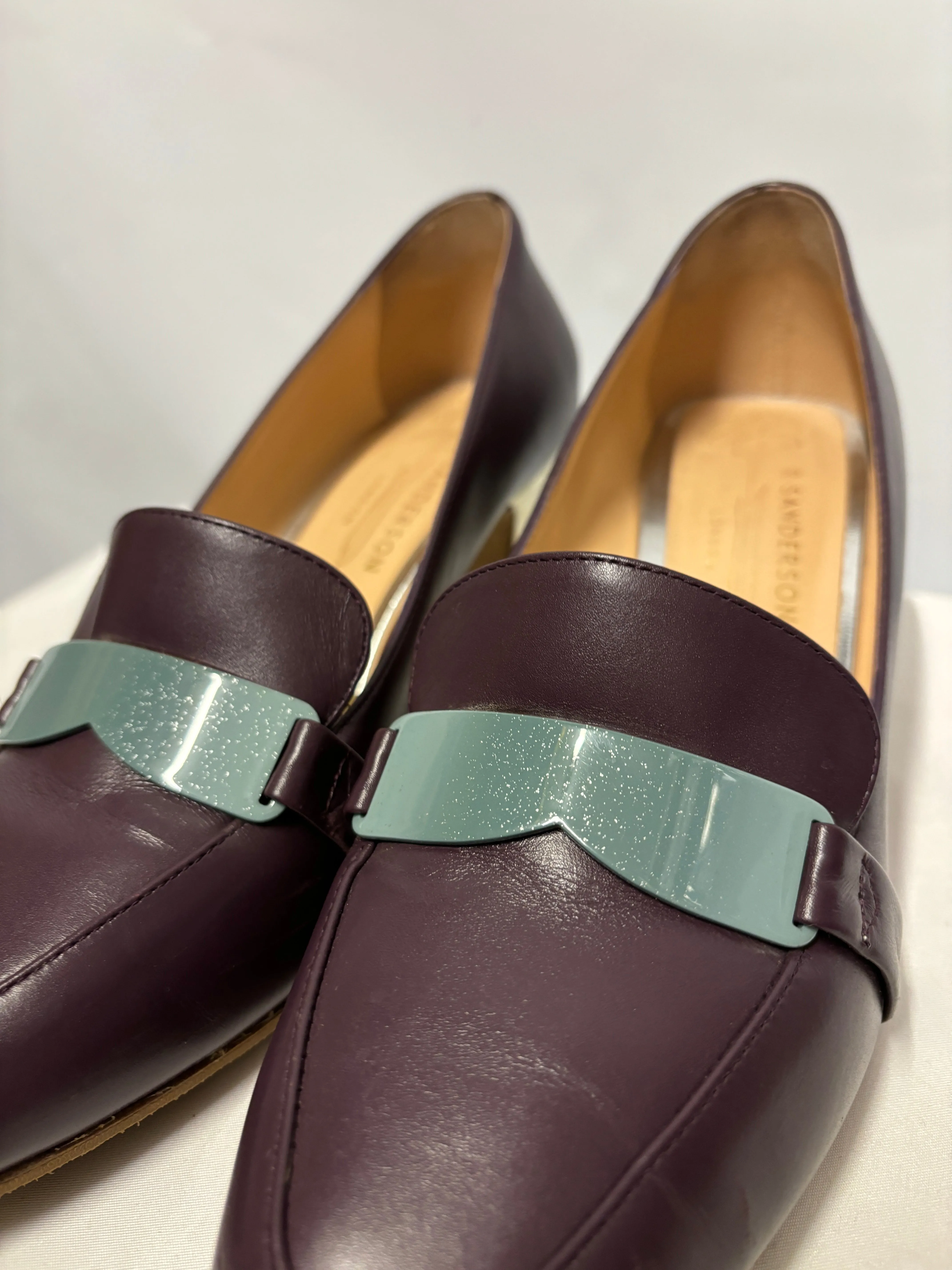 R. Sanderson Purple Sangria Monarch Calf Heels 4.5