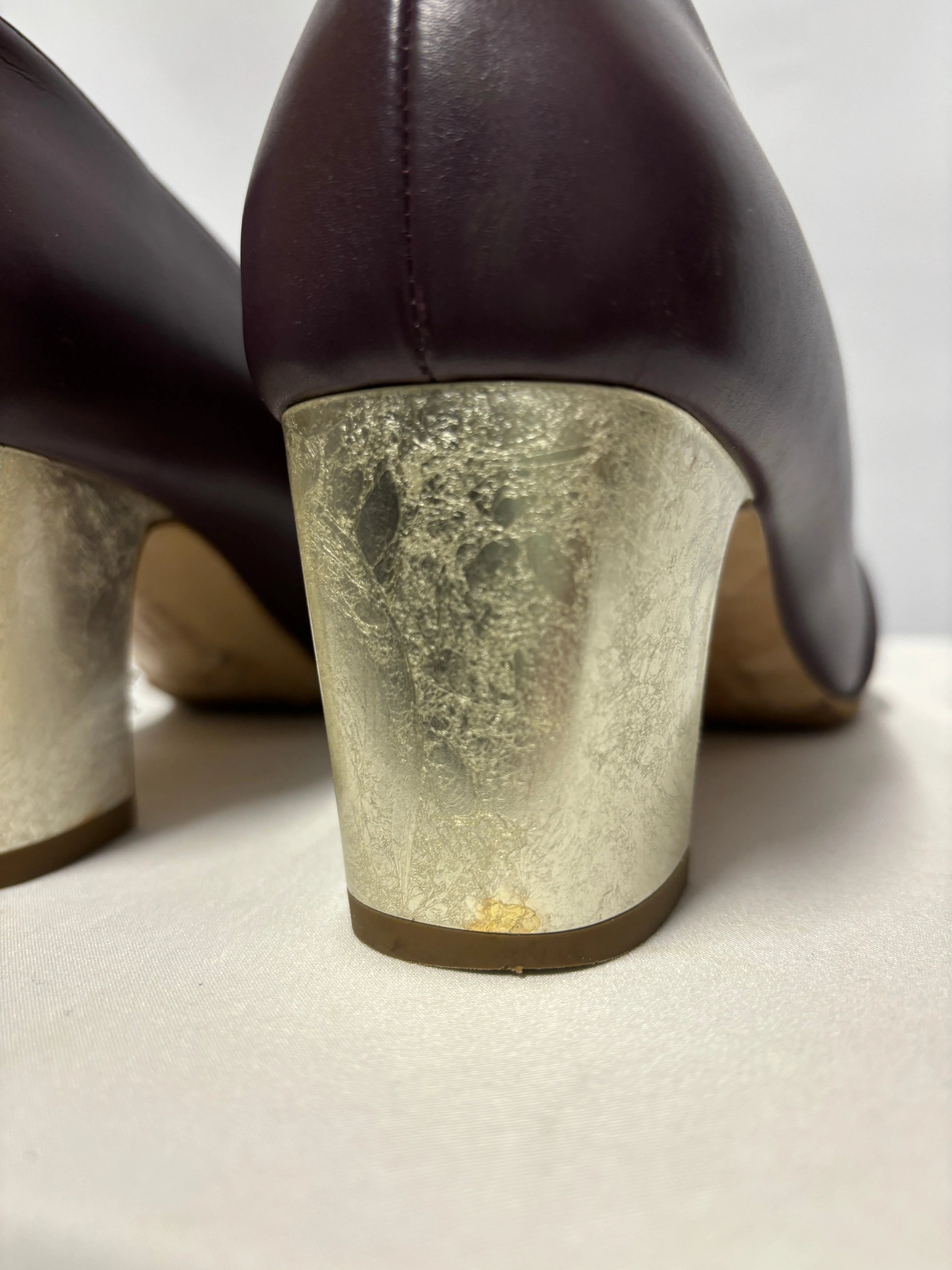 R. Sanderson Purple Sangria Monarch Calf Heels 4.5