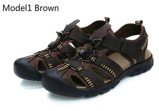 ROXDIA Summer  New Fashion Breathable Causal Men Sandals Genuine Leather Beach Shoes Men Shoes
