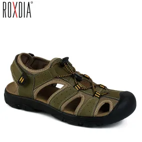 ROXDIA Summer  New Fashion Breathable Causal Men Sandals Genuine Leather Beach Shoes Men Shoes