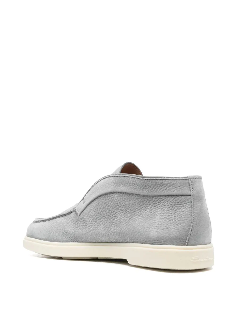 tonal-stitching leather loafers