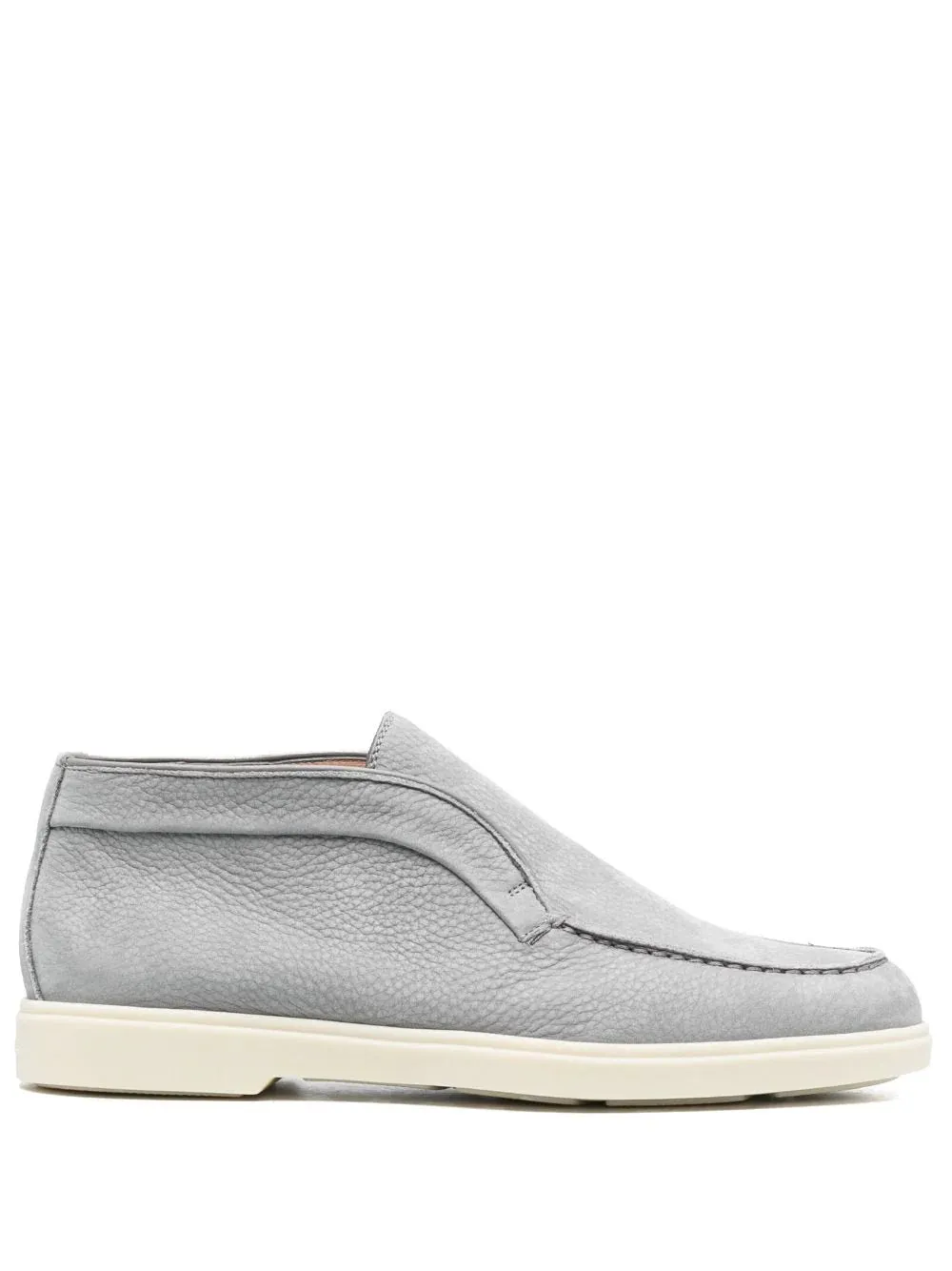 tonal-stitching leather loafers