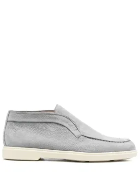 tonal-stitching leather loafers