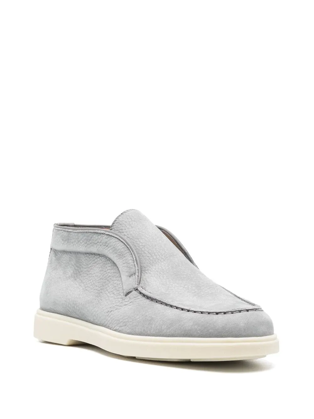 tonal-stitching leather loafers