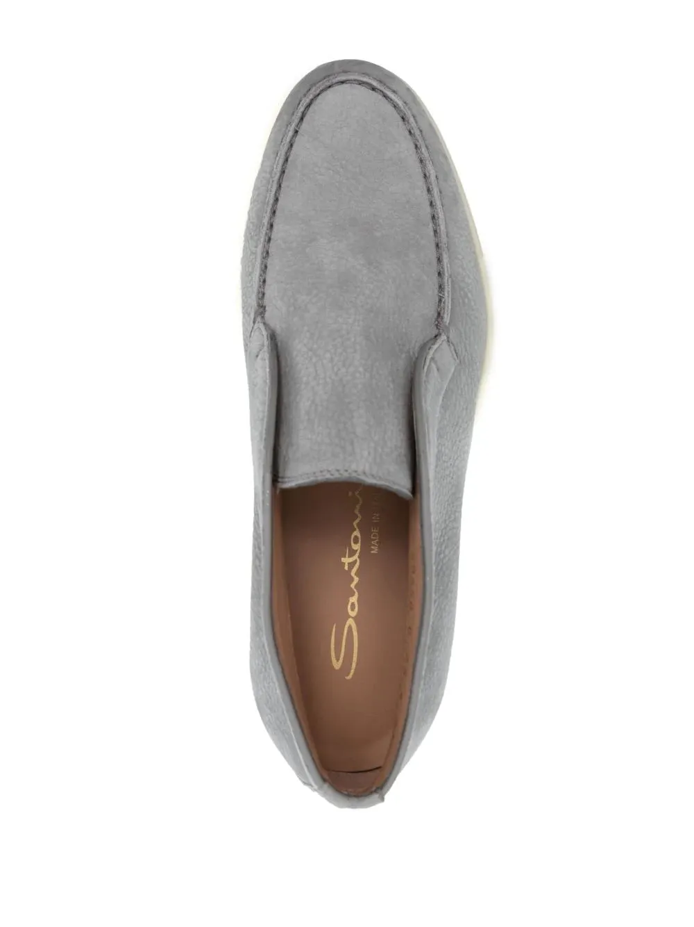 tonal-stitching leather loafers