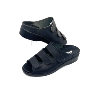 Vintage Big Comfort by Bighorn Black Nubuck Slides