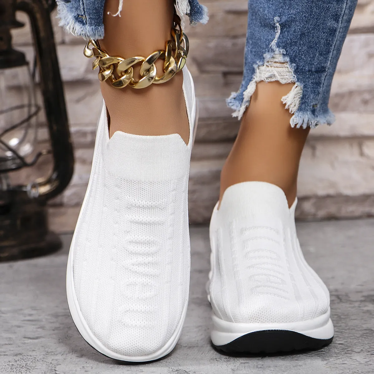 WomenRound Toe Mesh Loafers (5-10.5)